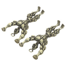 8Stk Zinklegierung Charms Bodybuilder Anhänger Bronze Für Schmuck DIY