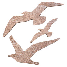 12Stk Mediterrane Möwen Wandornamente Holz Für Küstenflair