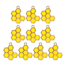10Stk Bienenwaben Anhänger Orange Legierung Für Schmuckherstellung