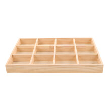 2Stk Holz Schmuck Tray Mit 12 Fächern, Leichter Schmuck Organizer