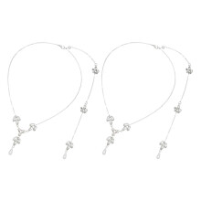 6Stk Damen Halskette Silber, Hochzeitsschmuck Set