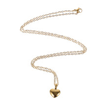 5Ud Collar Colgante Perfume Corazón Acero Inoxidable Abierto Y Dorado