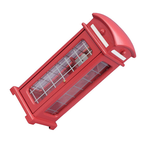 2Ud Estatua Mini Cabina De Madera Roja 1
