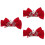 3Pz Clip Fiocco Velluto Rosso Bambina 6