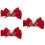 3Pz Clip Fiocco Velluto Rosso Bambina 7