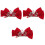 3Pz Clip Fiocco Velluto Rosso Bambina 4