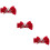 3Pz Clip Fiocco Velluto Rosso Bambina 9