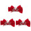 3Pz Clip Fiocco Velluto Rosso Bambina 3