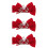 3Pz Clip Fiocco Velluto Rosso Bambina 8
