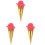 3Pz Artificiali Rosa PVC Prop Per Display Vetrina 10