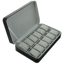 3Szt Czarny Box Zegarki Organizer Do Domu I Sklepu 12 Zegarków