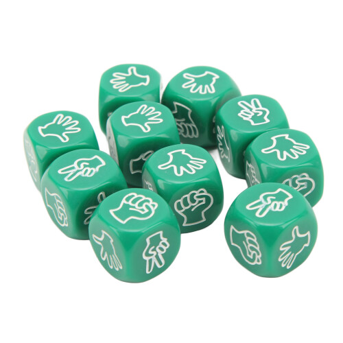 10Pcs Green Dice Set 6-Sided Waterproof for Board Game Activities 2
