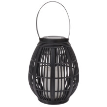 Lanterna solar externa, lanterna de vime com energia solar e economia de energia para decoração de jardim, pátio, gramado, caminho e quintal,