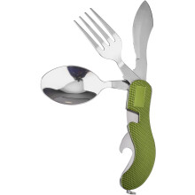 Portable Stainless Steel Cutlery for Adventurers, Durable Multi-functional Design 4-in-1 Backpacking Utensils for Outdoor Events, Compact Size Travele