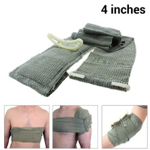 Combat-Proven Compression Bandage for Emergency Hemorrhagic Injuries, Single-Hand Application & Sterile Vacuum Sealed Packaging for Immediate Use in T