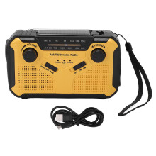 Emergency Weather Radio With Am Fm Shortwave Radio Solar Charging Hand Crank Charging Portable Power Bank Battery Operated Flashlight SOS Alarm For
