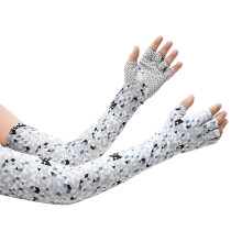 UV Protection Gloves For Women, Sunblock Arm Sleeve Cooling Fingerless UV Shield Summer Driving Cycling Glove With Palm Opening Design For Outdoor Sun