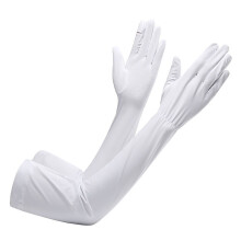 Sun Protection Ice Silk Gloves, Breathable Material Ice Silk Sunscreen Gloves, for Women Men Outdoor Sports (White)