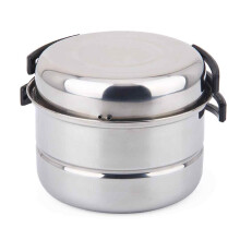 Conjunto de utensílios de cozinha portáteis para camping, feito de aço inoxidável de qualidade alimentar, ideal para refeições seguras e