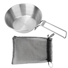 Portable Camping Bowl with Foldable Edge Stainless Steel Lightweight Cooking Set for Hiking Travel Friendly Outdoor Kitchenware Durable Nonstick