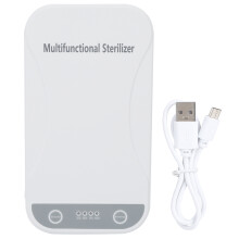 Caja de luz UVC para esterilizador de teléfonos UV con lámparas duales, dispositivo de limpieza multifuncional, protección de apagado automático,