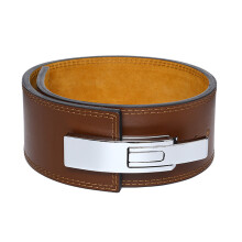 Weight Lifting Leather Belt, Lever Closure Quick Release Genuine Leather Gym Belt for Heavy Duty Lifting with Moisture Wicking & Comfort Padding, Core