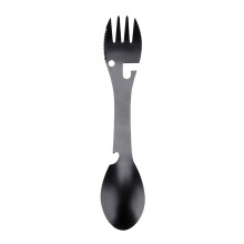 Multi-tool Stainless Steel Cutlery, Healthy Eco-friendly 5-in-1 Portable Outdoor Dining Utensil Set Including Can Opener, Bottle Opener, And Serrated