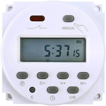 High Precision Programmable Timer, Digital Microcomputer Control Power Timer Switch, Panel Mounted with Independent On/Off Programs for Home Office
