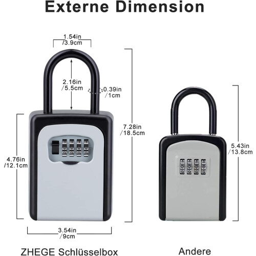 KeyGuard Pro, Φορητό Χρηματοκιβώτιο Κλειδιών με Ρυθμιζόμενο Συνδυασμό 4 Ψηφίων, 2