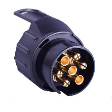Svart plastadapter for anleggstilhenger, pålitelig 12V elektrisk tilhengerplugg for enkel installasjon og bruk, universell kompatibilitet for