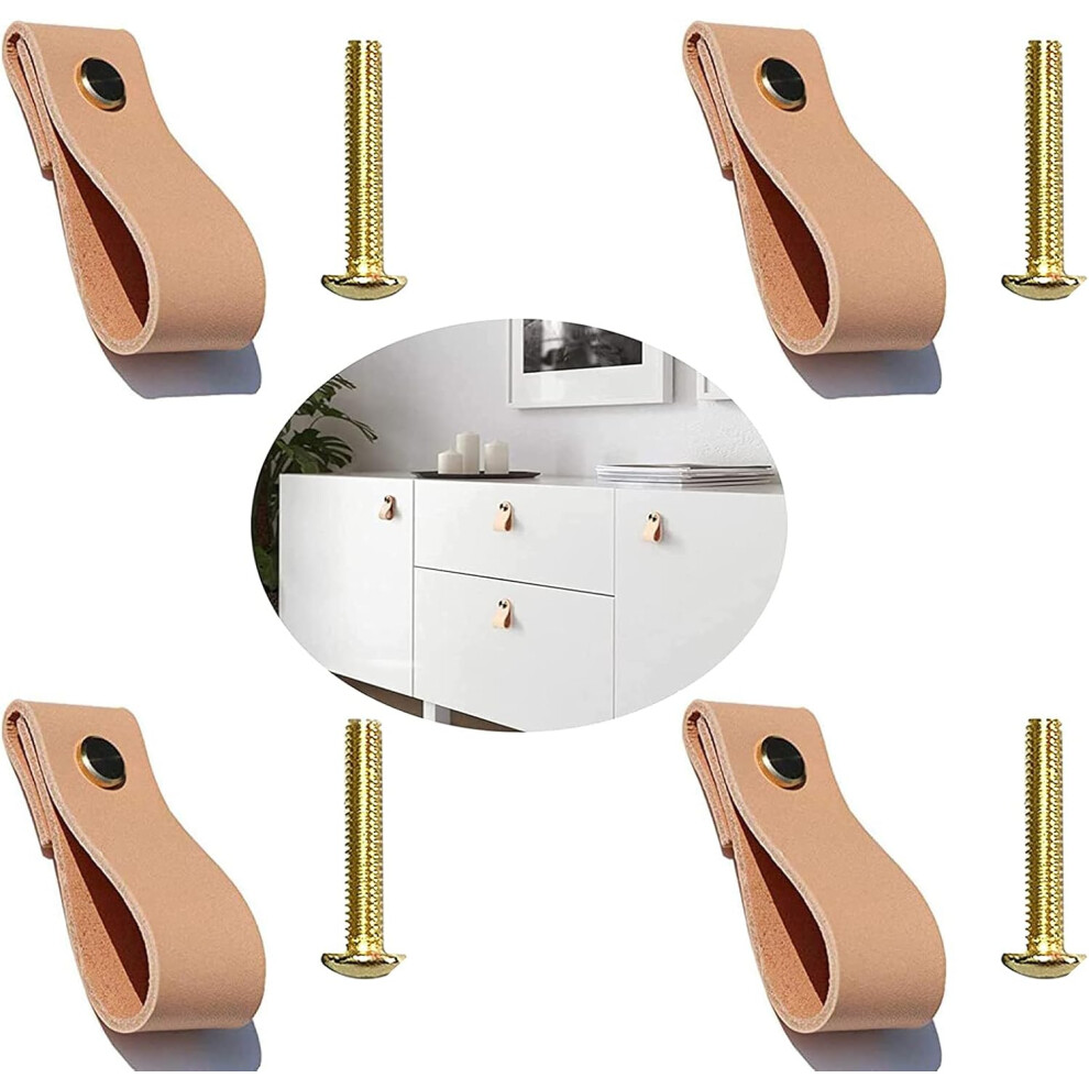 Upgrade Your Space With Modern Brass Cabinet Pulls, Eco Friendly Leather Knobs, Easy Installation Ensures Hassle-Free Update, Sustainably Sourced, 9358999415888