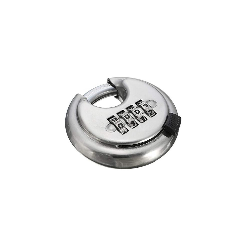 Weatherproof Padlock, Stainless Steel Discus Padlock, Waterproof And Durable Lock For Outdoor Use, High-Security Circular Design Ensures Safety, 9169997208811
