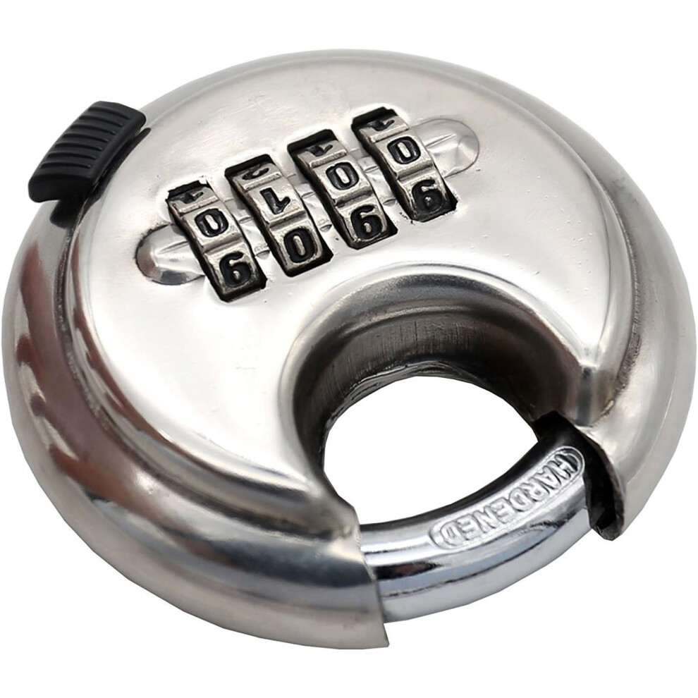 High Security Lock, Uncuttable Shackle Lock, Stainless Steel Discus Padlock With Heavy Duty Construction, Weatherproof Padlock Offers Protection 9340959635436