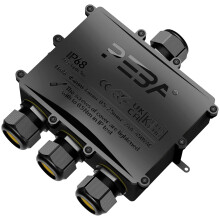 Außenanschlussdose, wasserdicht IP68-Koaxialkabelanschluss für externe Stromkabel, hochwertige Materialien PA66, TÜV SAA CE RoHS