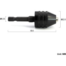 Mini-boormachineadapter, sleutelloze boorkop voor slagboormachines en mini-elektrisch gereedschap, snelwisseladapter, zeskantschacht voor hoogwaardig