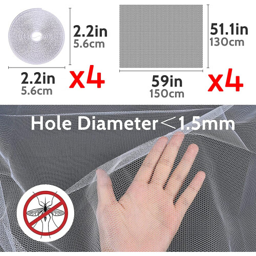 Αυτοκόλλητη σήτα παραθύρου DIY, διαφανές πλέγμα οθόνης για καθολική εγκατάσταση,