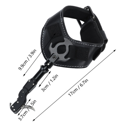 Adjustable 360 Compound Bow Release Aid with Soft Wristband Black 1
