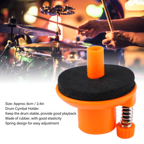 6cm Rubber Cymbal Stand Support for Drum Set Orange Percussion Accessory 2