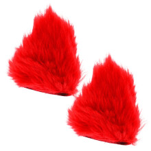 3Paare Rote Flauschige Katzenohren Helmdekor Universal Helm