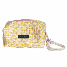 Elegant Makeup Bag with Floral Print Cosmetics-Sunflower yellow