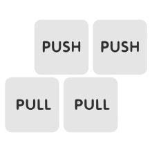 6Paare Acryl Push Pull Türaufkleber Weiß Für Büro Geschäft