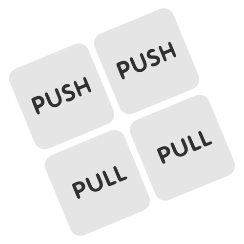 6Paare Acryl Push Pull Türaufkleber Weiß Für Büro Geschäft 1