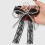 Elegant Silver Beaded Bows Keychain Decorative- White  cherry 5