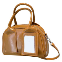 Fashion Shoulder Bags PU Satchel Work Bag For Daily-brown