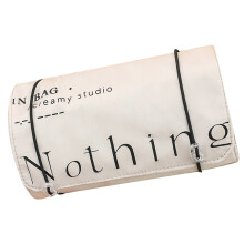 Detachable Cosmetic Bag Makeup Bag Large Capacity-off  white