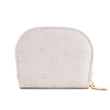 Trendy Small PU Leather Purse For Organizing Cash Cards-White