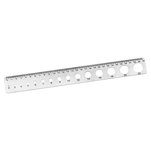 Practical Metal Measuring Ruler Round Square Cutouts-Round hole