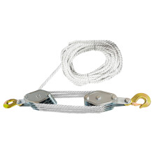 Block And Tackle Pulley System 3/4 Wheel-White rope 4 rounds