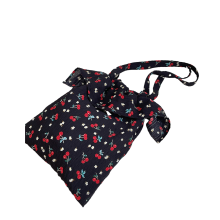 Women Chiffon Handbag Lovely Shoulder Bag Large-Cherry black