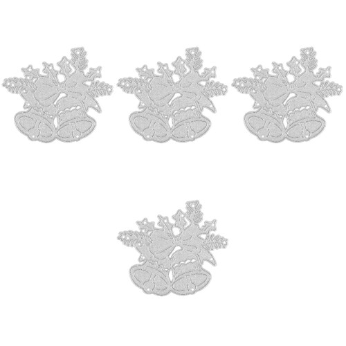 4St Stansmallen Kerstbel Van Koolstofstaal, , Voor DIY Embossing 2